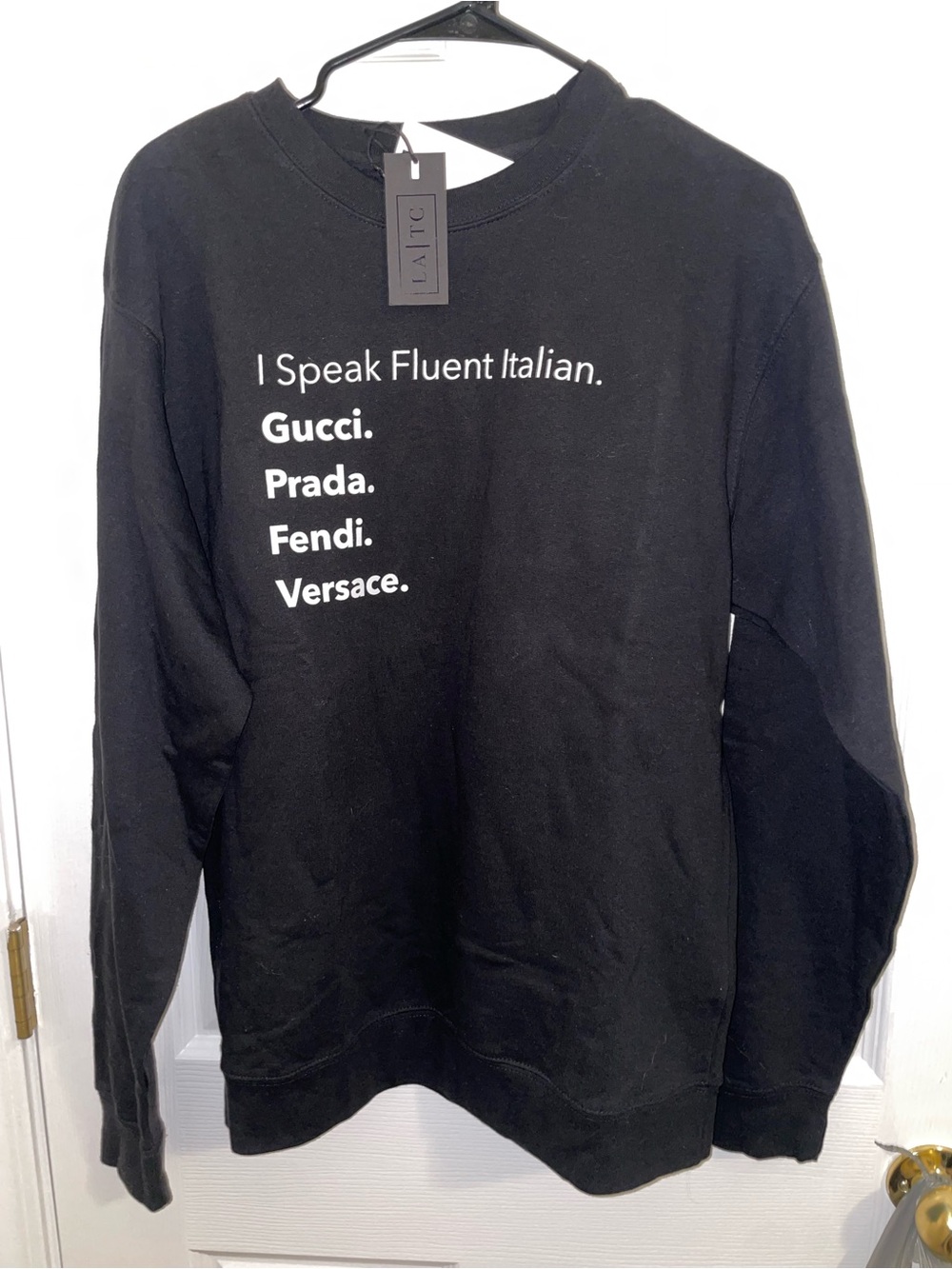 Black Graphic Women Sweatshirt - I Speak Fluent